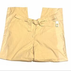 NWT Talbots Tie Waist Wide Leg Khaki Pants Women's Plus 20 Long